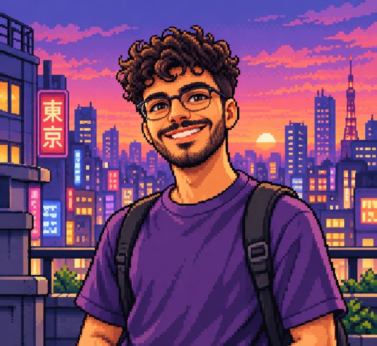Pixel-art portrait of Waleed Awad